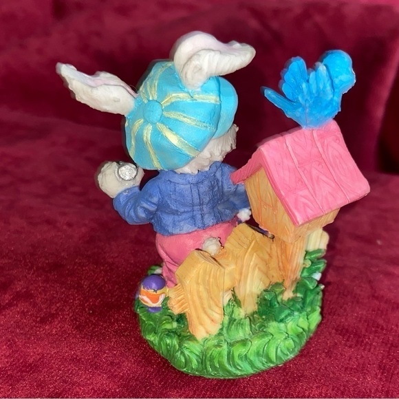 A family of Easter Bunnies and tree bedecked with colorful eggs in one lot. - Picture 4 of 16